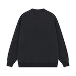 Black Stone Wash Sweatshirt Cardigan