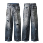 Vintage Faded Ripped Denim Pants