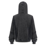 Distressed Vintage Wash Zip Up Hoodie