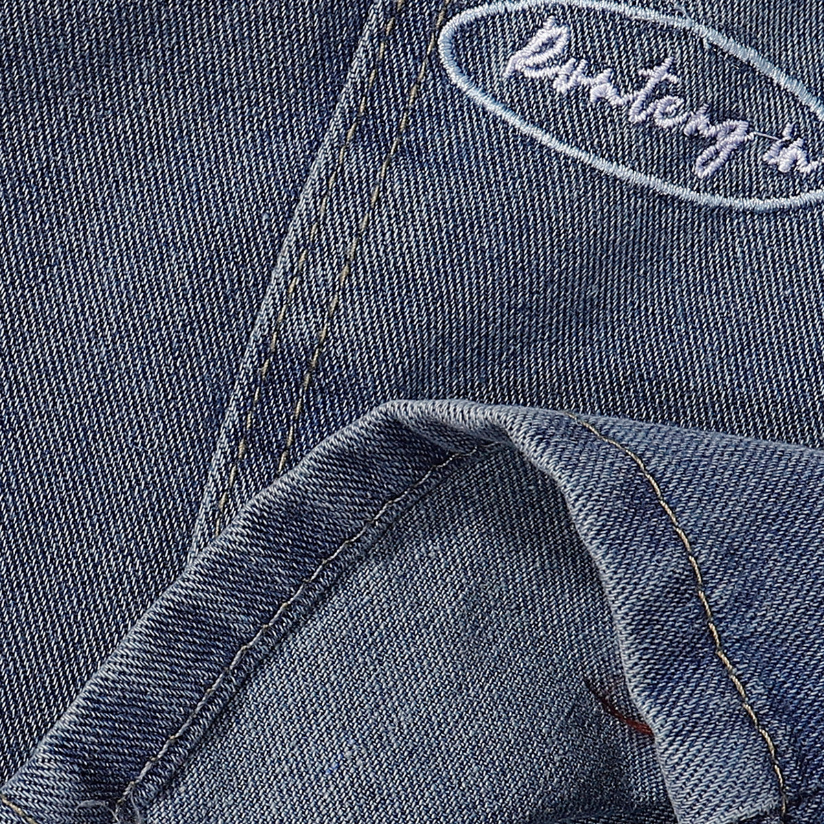 Embroidered Patch High Waist Wide Shorts