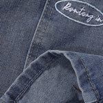 Embroidered Patch High Waist Wide Shorts