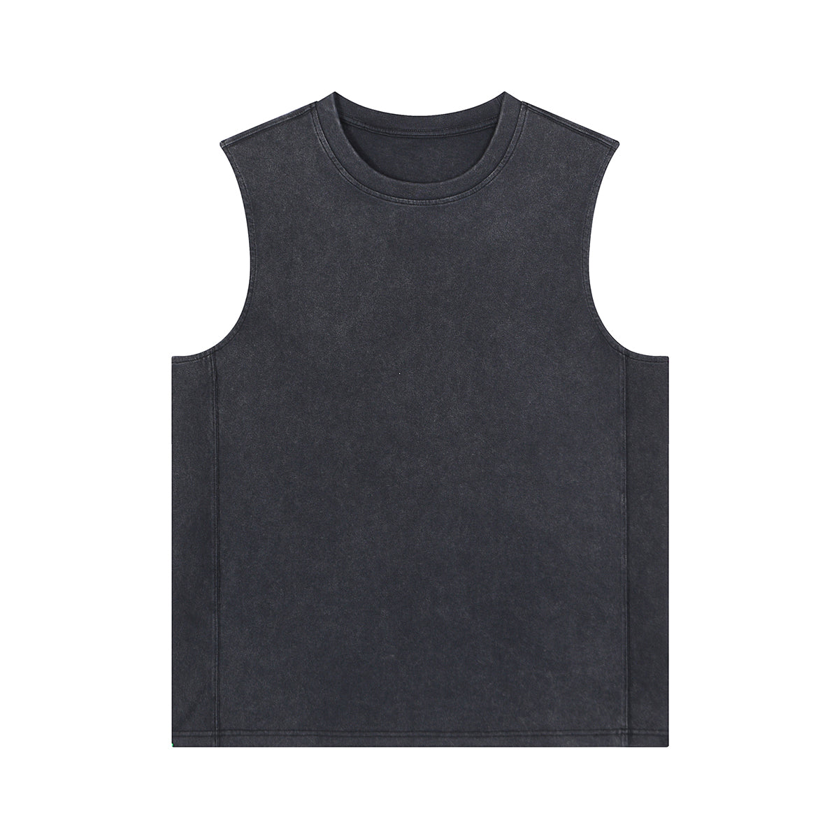 Black Washed Cotton Sleeveless T Shirt 275gsm