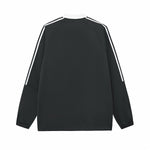 Contrast Stripes Two-Tone V-Neck Sweatshirt