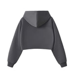 Women's Solid Zip-Front Cropped Hoodie
