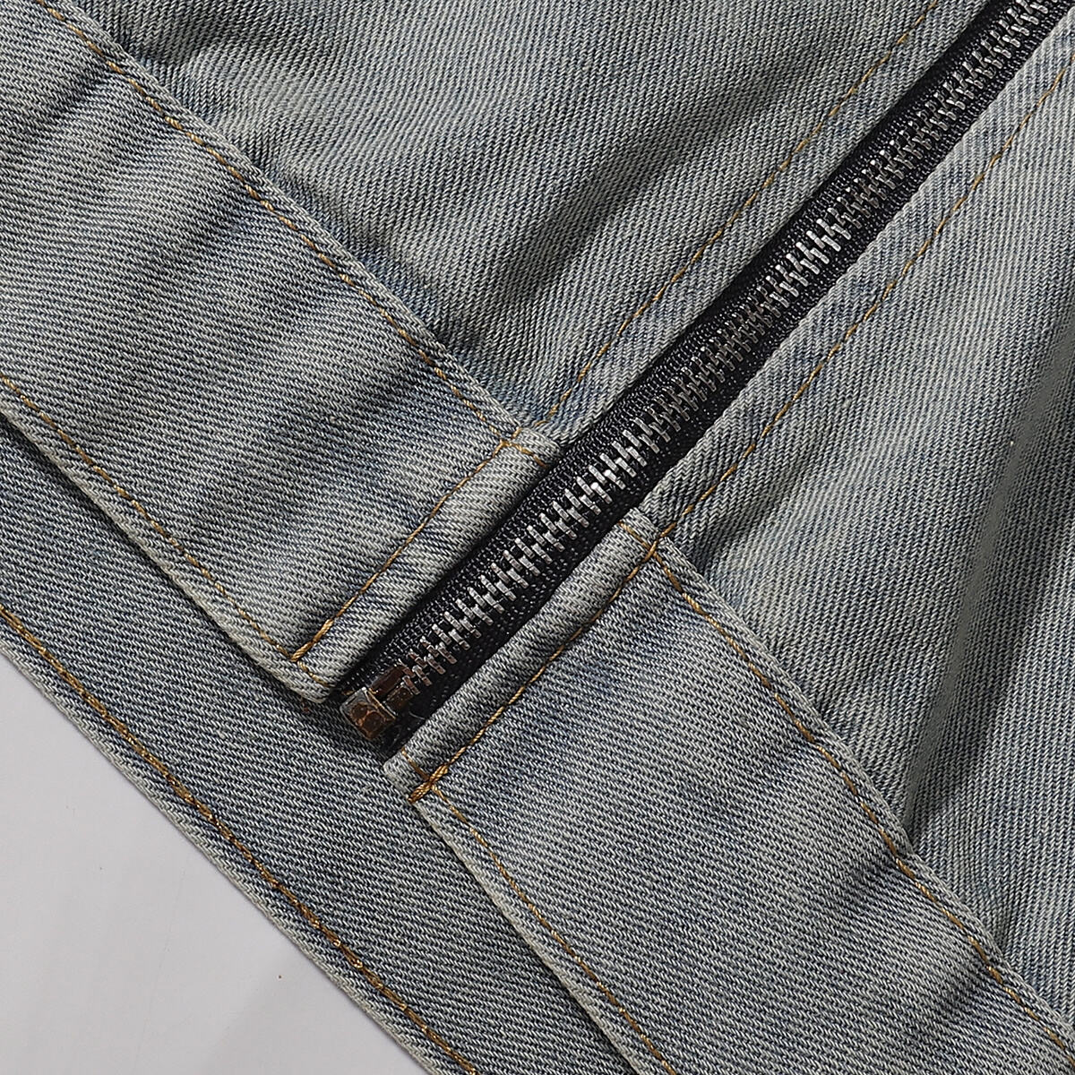 Oversized Zip-Up Denim Jacket