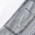 Spray-Painted Patchwork Distressed Baggy Jeans