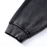 Front Pocket Button Detail Oversized Washed Hoodie