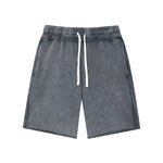 Stone-Washed Raw-Edge Sweat Shorts