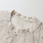 Gradient Jacquard Crack Distressed Statement Tee