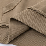 Ombre Raw Edge Kangaroo Pocket Distressed Hoodie