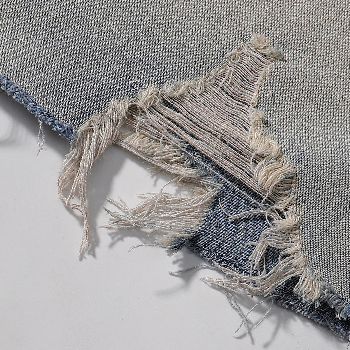 Adjustable Side Buckle Distressed High Waist Shorts