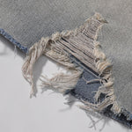 Adjustable Side Buckle Distressed High Waist Shorts