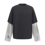 Washed Colorblock Contrast Sleeve Tee