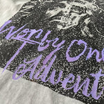 Vintage Washed Oversized Gray Print Tee
