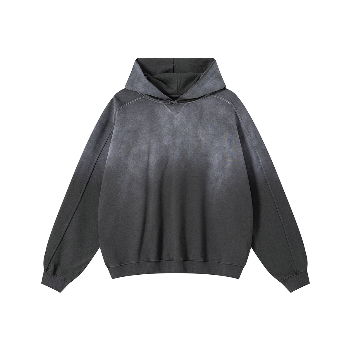 Heavyweight Washed Ombre Faded Cotton Hoodie