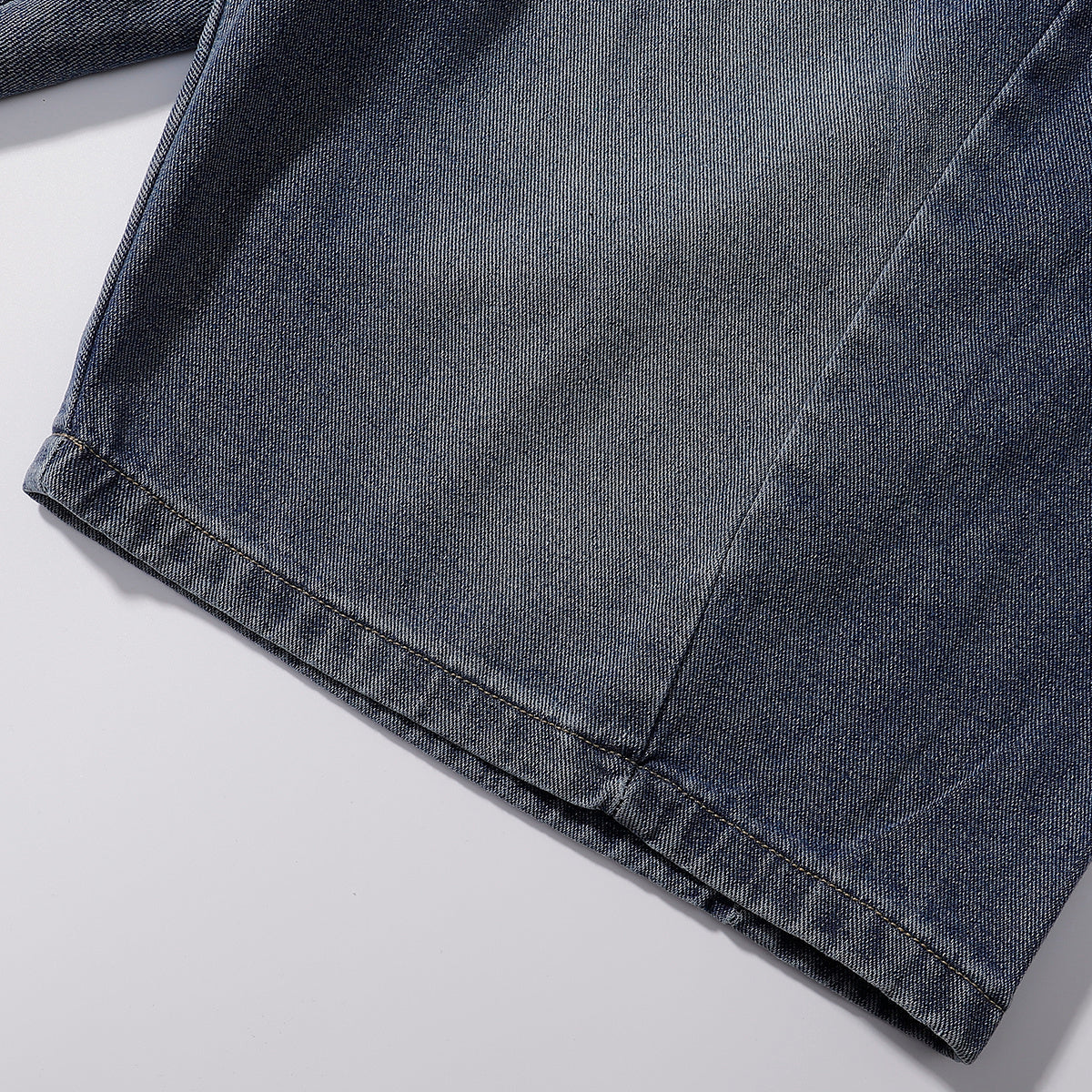 Panel Stitching Detail Dark Washed Denim Shorts