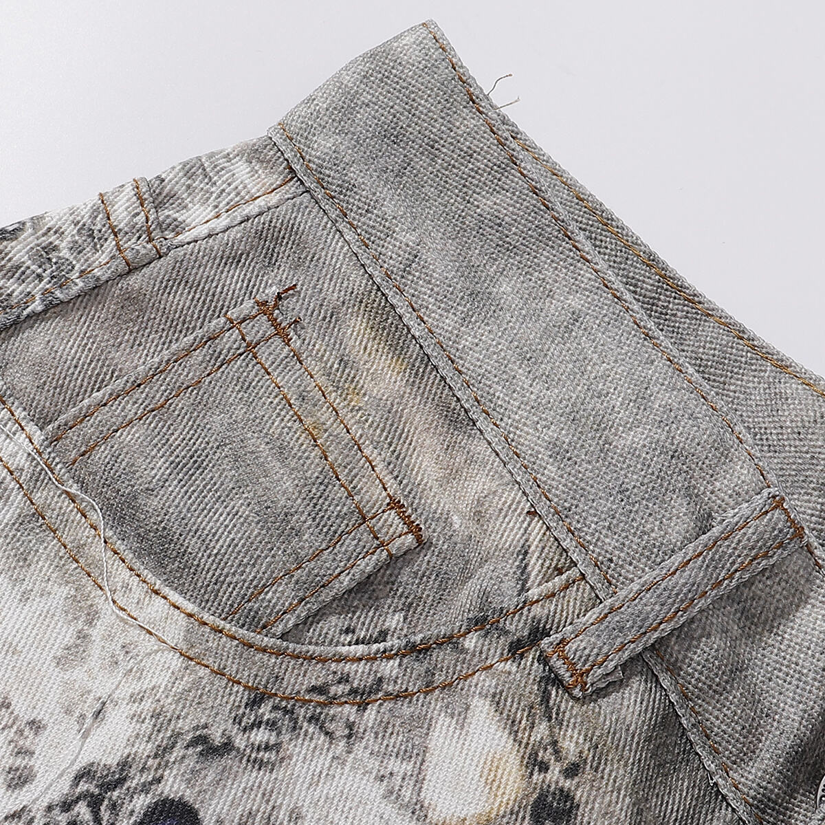 Streetwear Printed Straight Leg Jeans