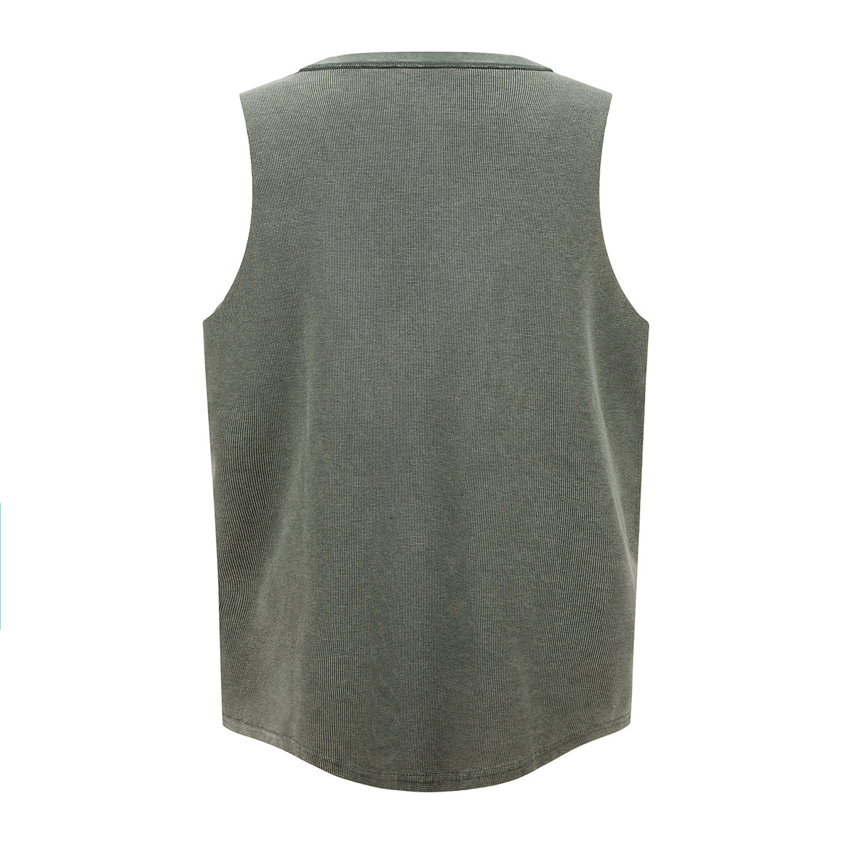 Wax-Dye Waffle Knit Vintage Washed U-Neck Vest