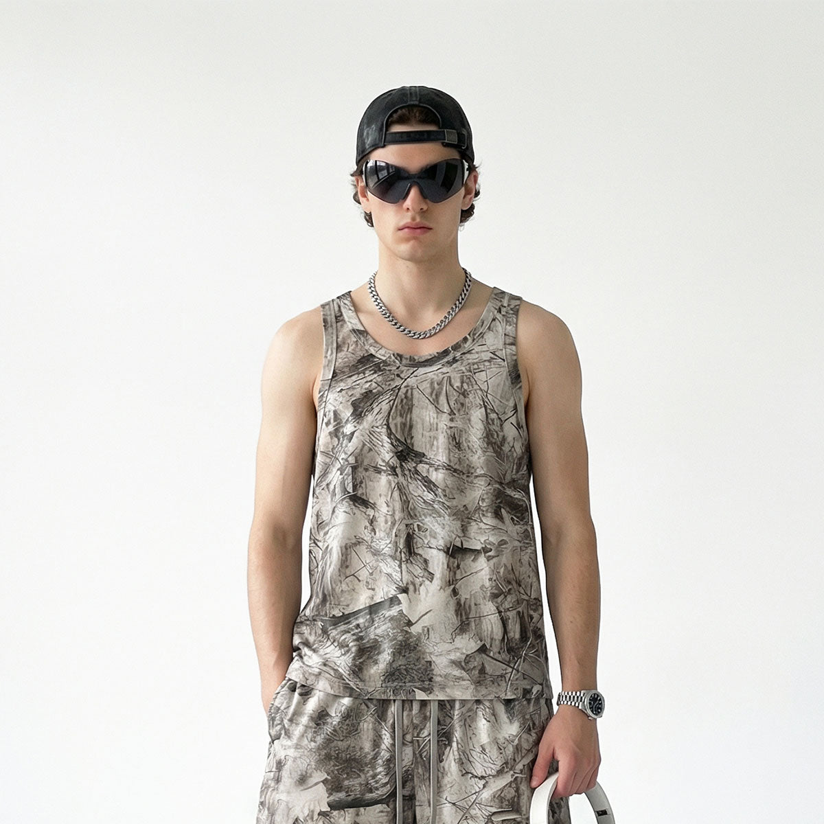 Forest Print Camo Nature Inspired Sleeveless Tank