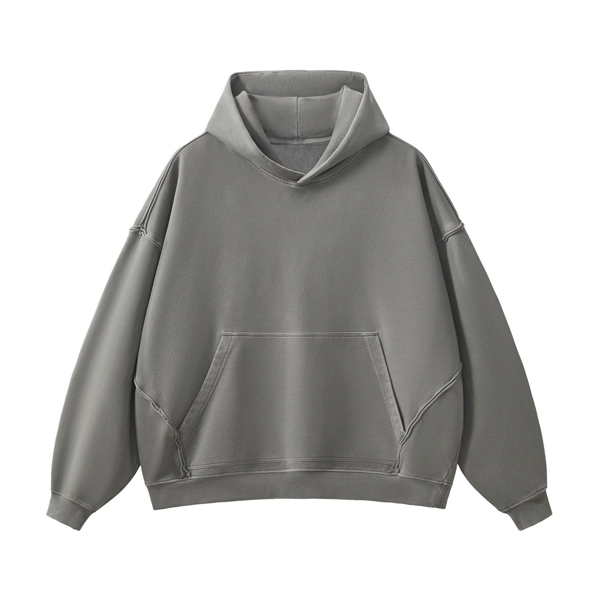 Heavyweight Washed Raw Edge Cotton Hoodie