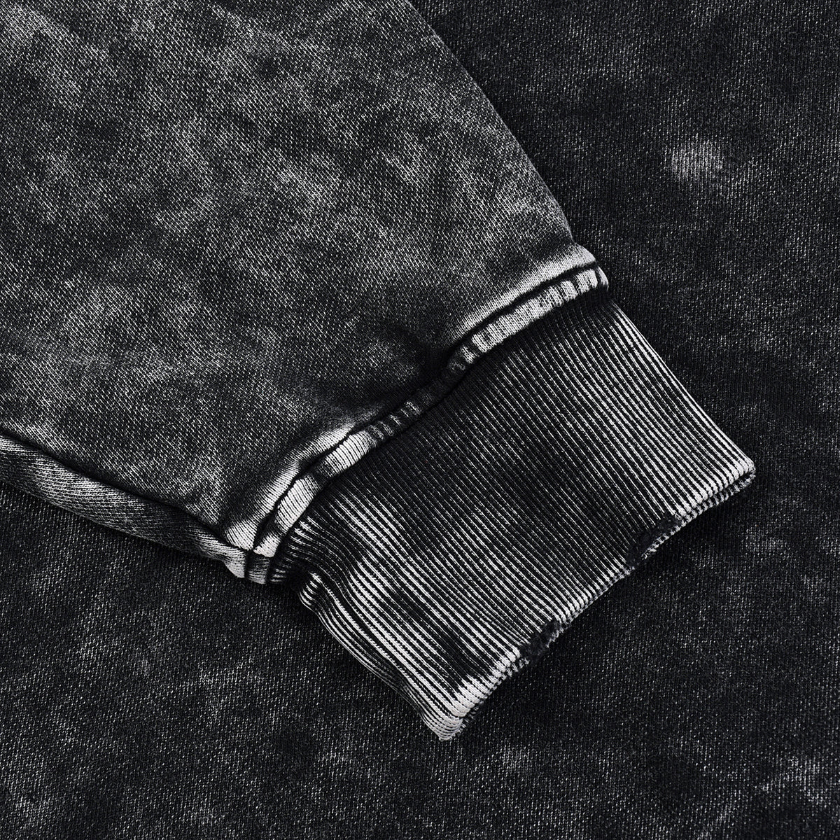 Stone-Washed Distressed Loose-Fit Sweatshirt