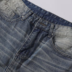 Heavy Wash High-Rise Straight Leg Jeans