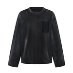 Faded Color Block Pocket Long Sleeve