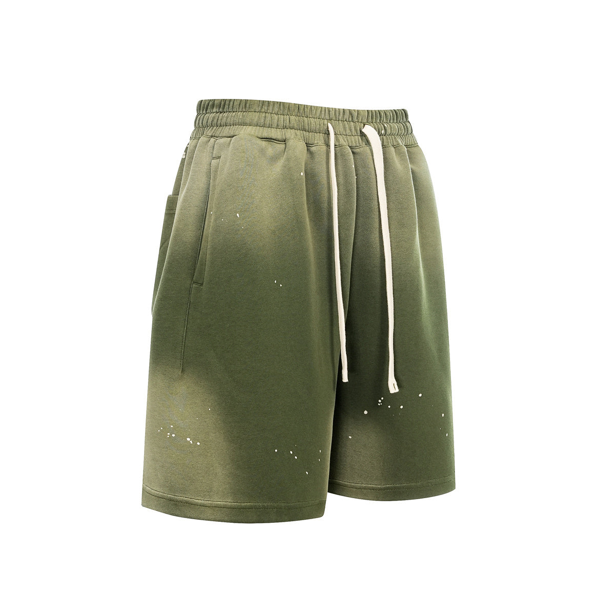 Splatter Dye Washed Distressed Air Mamba Shorts