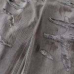 Baggy Fit Distressed Grey Ripped Jeans