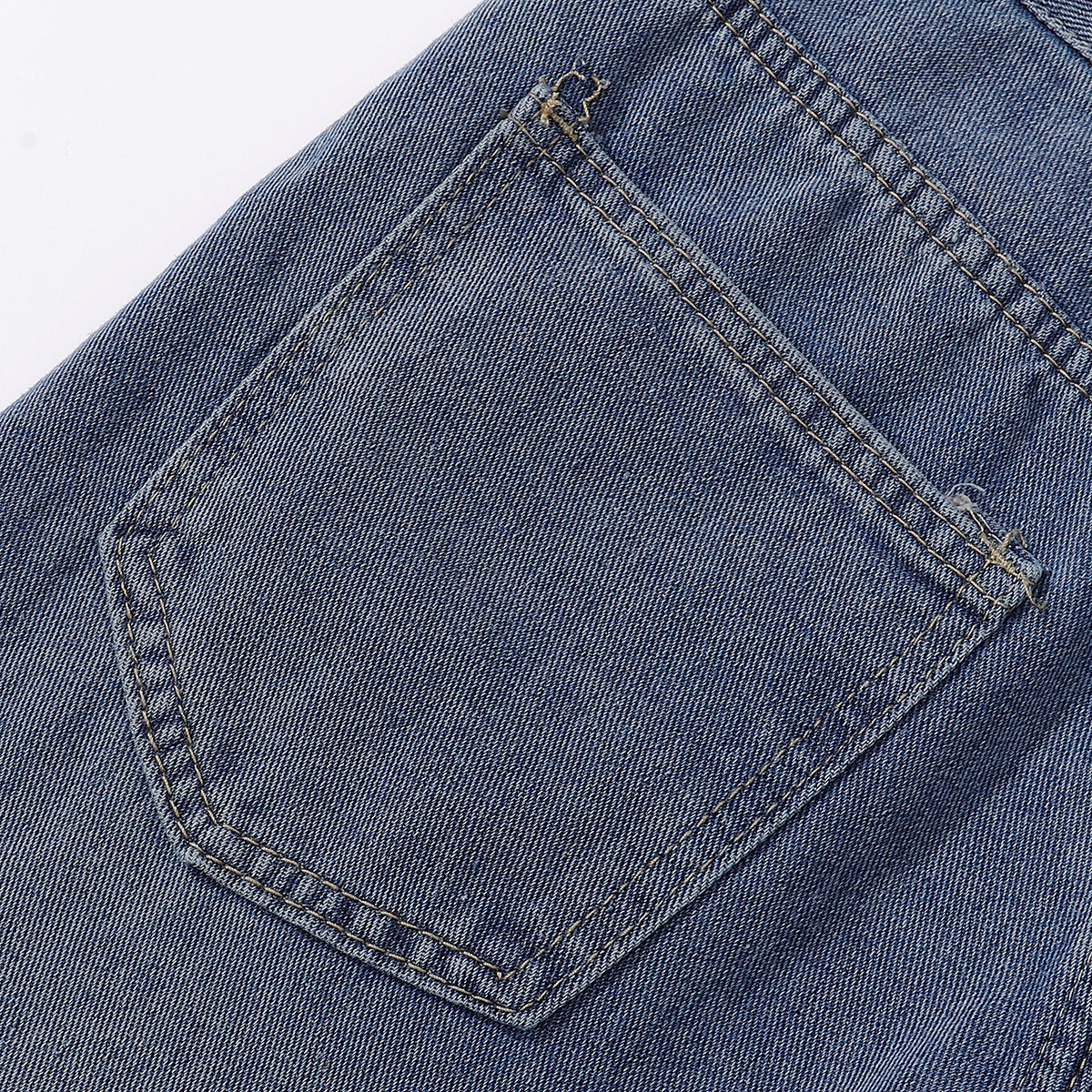 Embroidered Patch High Waist Wide Shorts