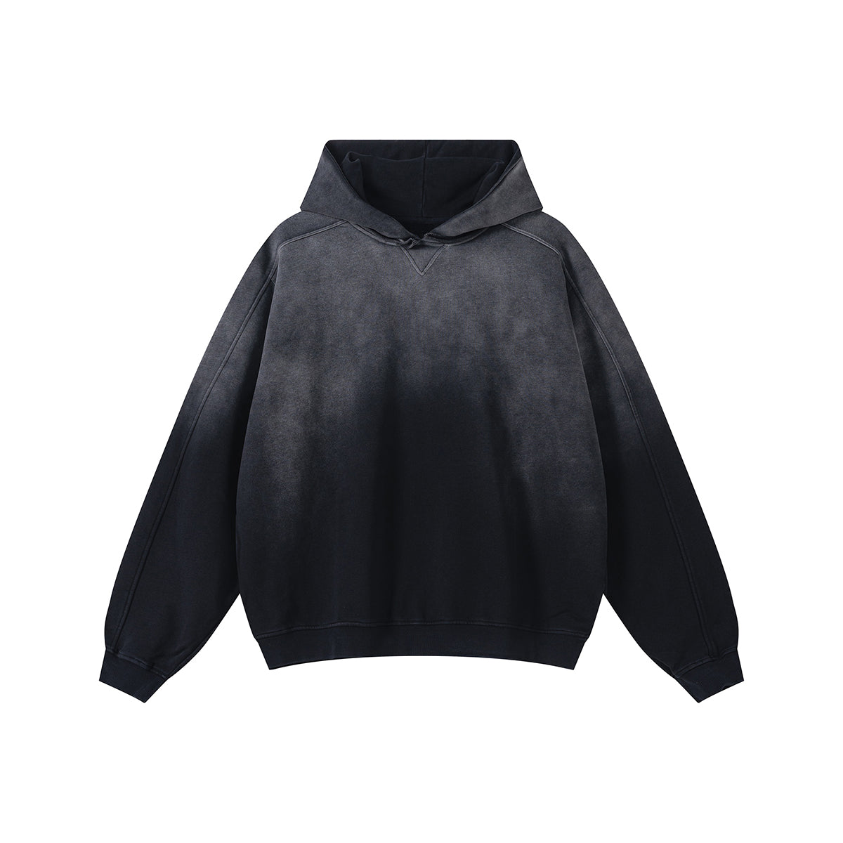 Heavyweight Washed Ombre Faded Cotton Hoodie
