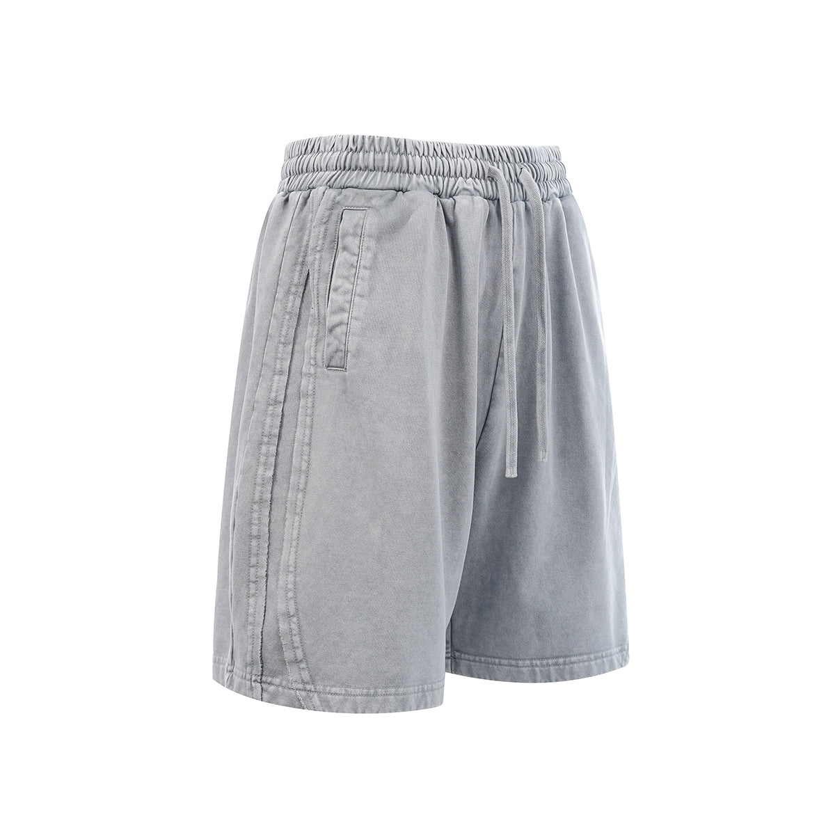 Distressed Patchwork Raw Edge Shorts