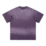 Gradient-Fade Distressed Edge Cotton Tee 260gsm