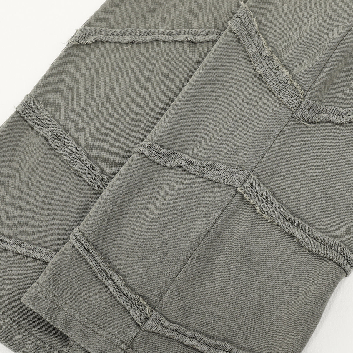 Washed Distressed Fabric Patchwork Vintage Pants