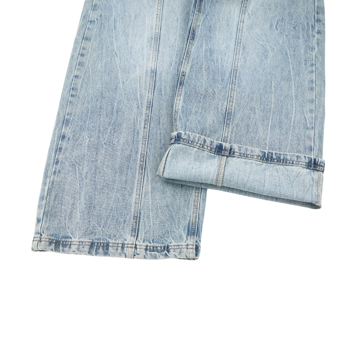 Draped Wide-Leg Relaxed Baggy Jeans