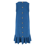 Ruffle Hem Sleeveless Denim Mini Dress