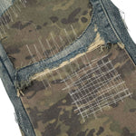 Smoke Rise Stitched Camo Ripped Denim Jeans