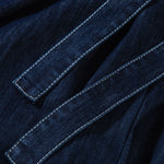 Denim Sleeveless Belted Midi Dress