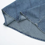 Diagonal Stitching Denim Spaghetti Strap Dress