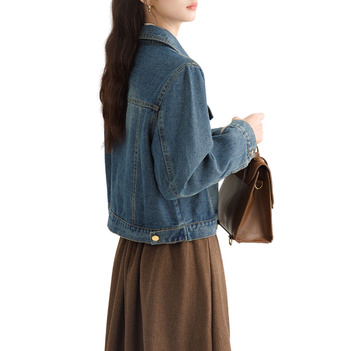 Women's Washed Denim Trucker Jacket