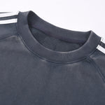 Contrast-Strap Sleeves Cotton Sweatshirt