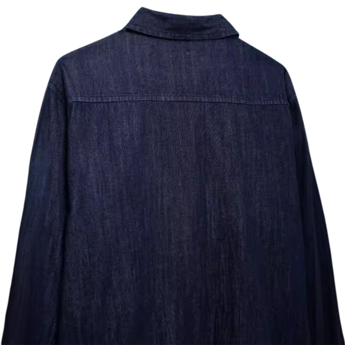 Indigo Button-Front Relaxed Denim Shacket