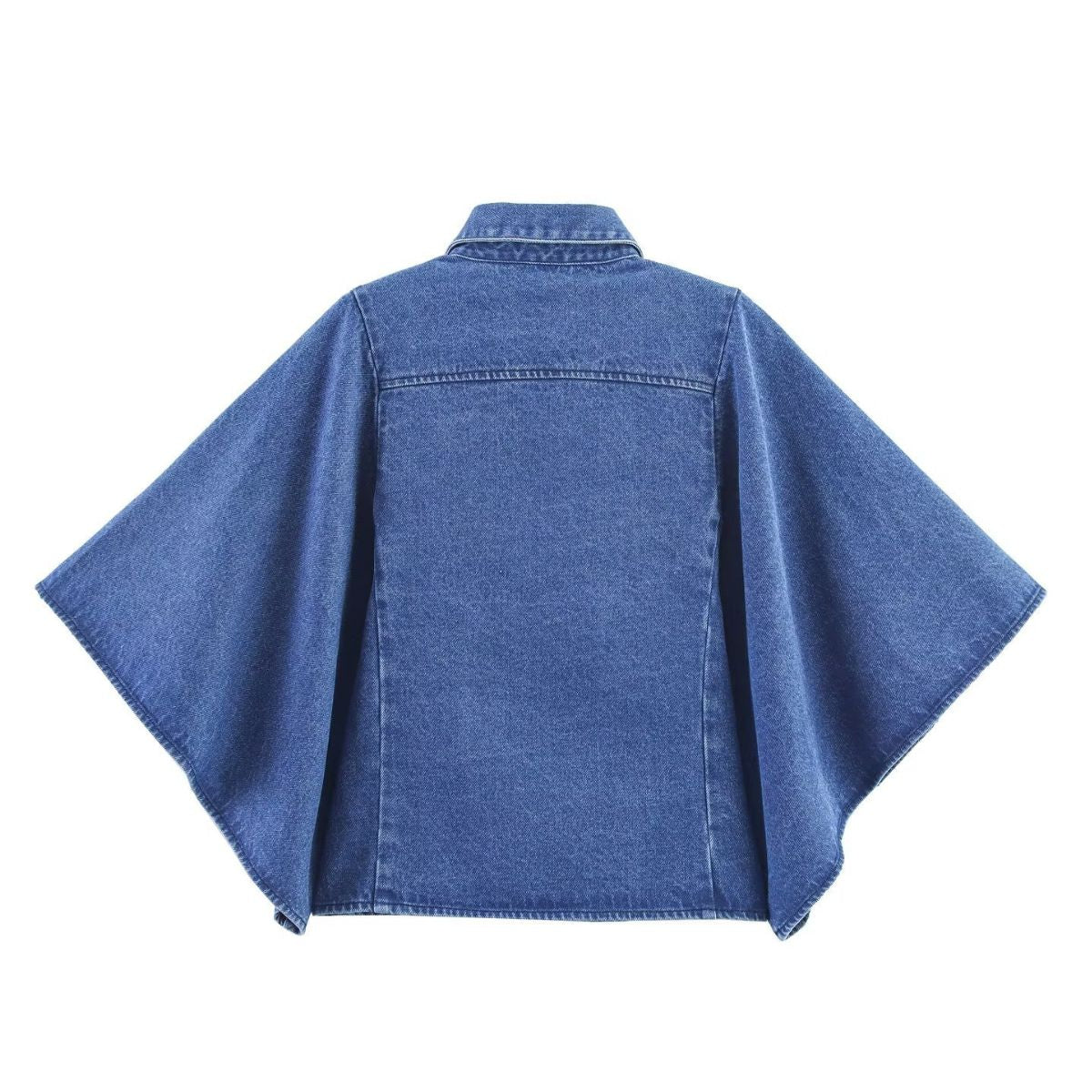 Women's Versatile Lapel Single-breasted Denim Kimono Shirt