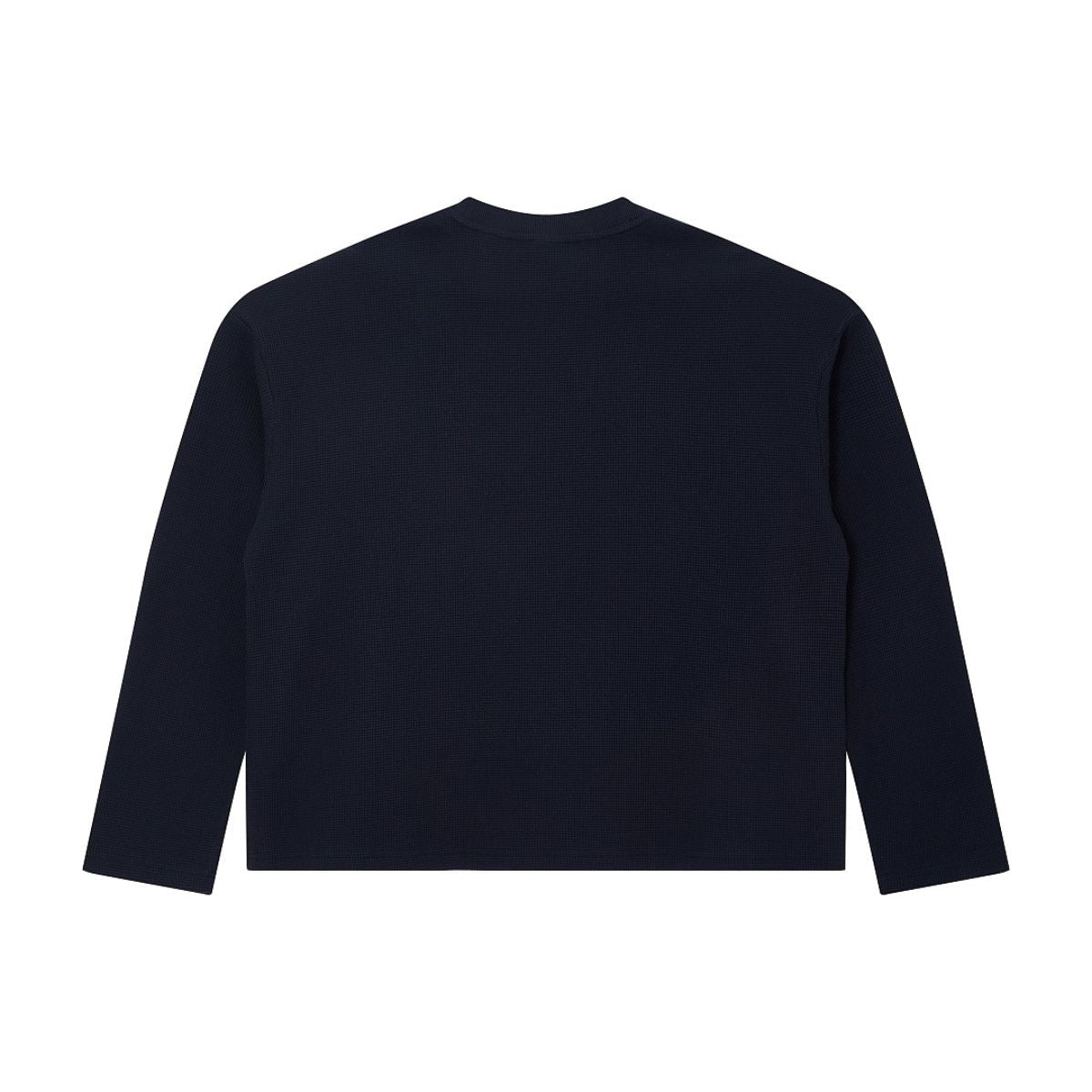 260G Waffle Knit Boxy Long Sleeve Tee
