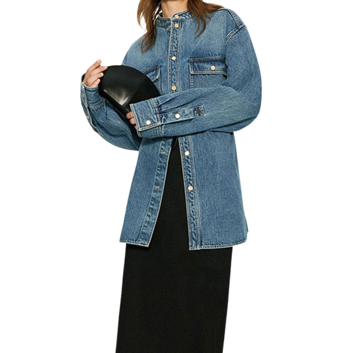 Oversized Washed Denim Shacket