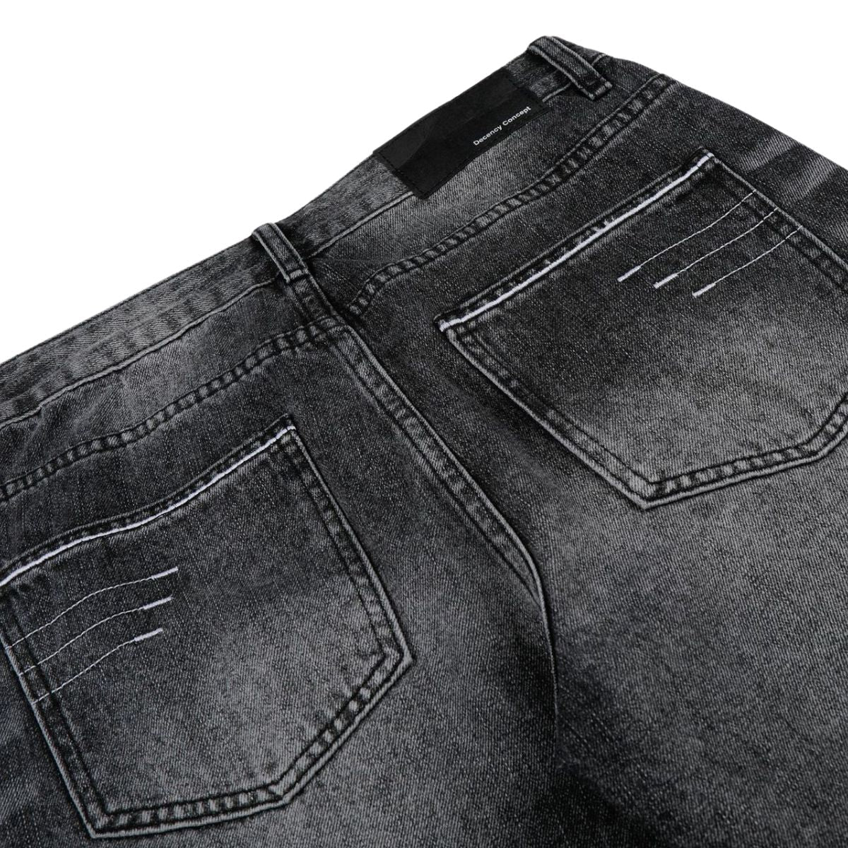 Vintage Washed Black Flared Denim Jeans