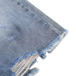 Distressed Washed Wide Leg Denim Shorts