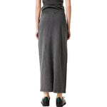 Stone Wash A-Line Maxi Skirt