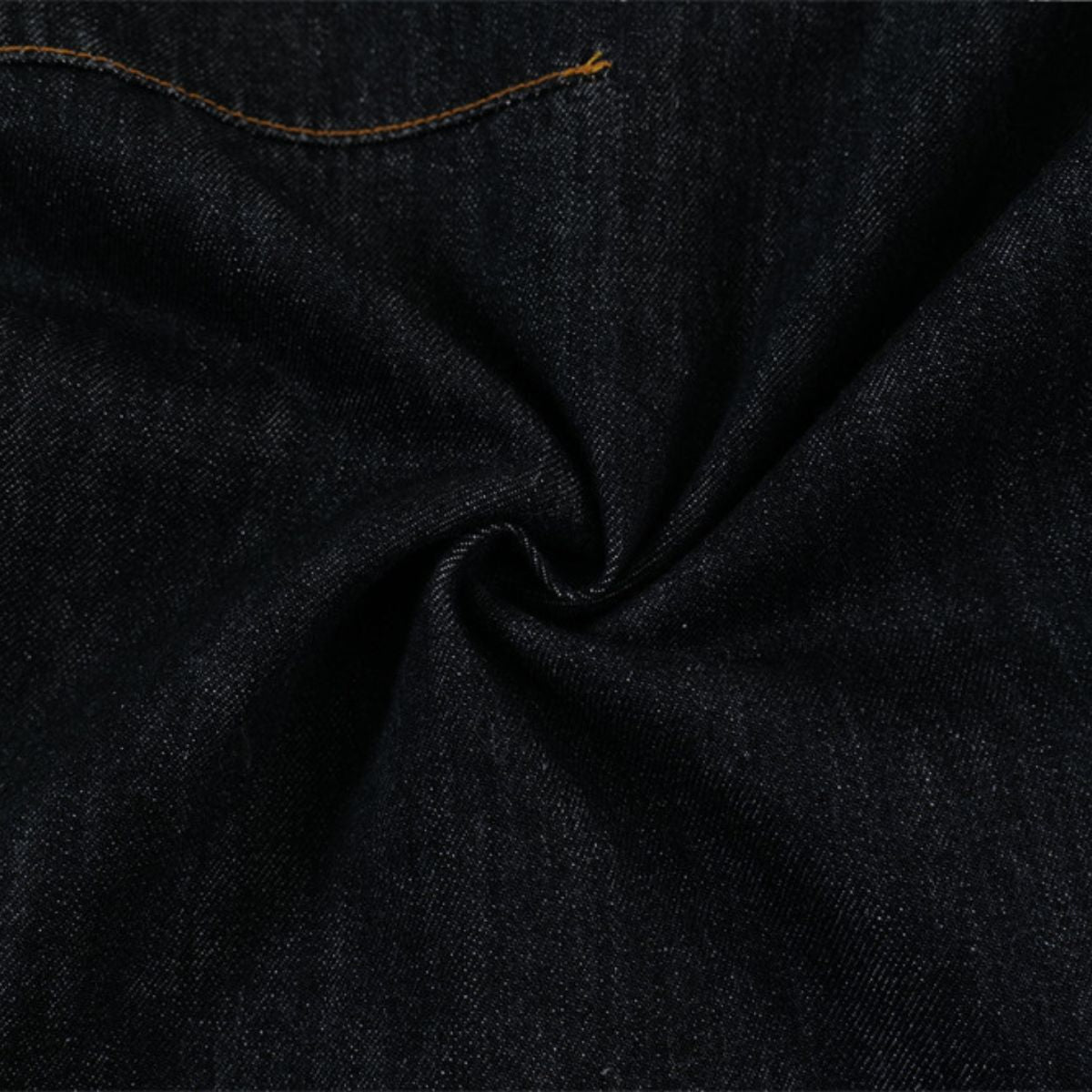 Men's Curved Crescent Denim Pants �Loose Wide-Leg Street Style