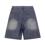 Cartoon Patch Loose Fit Denim Shorts